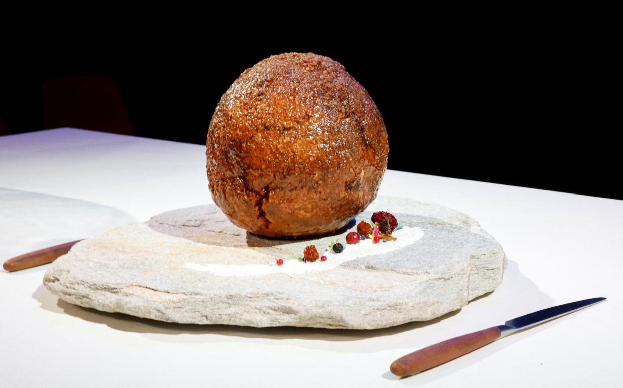 A meatball made from flesh cultivated using the DNA of an extinct woolly mammoth - PIROSCHKA VAN DE WOUW