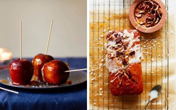 Seasonal treats: toffee apples and pumpkin and pecan loaf