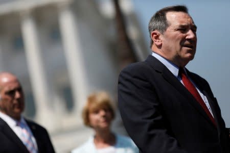 FILE PHOTO: Senator Joe Donnelly (D-IN) speaks during a press conference for the Democrats' new economic agenda on Capitol Hill in Washington, U.S., August 2, 2017. REUTERS/Aaron P. Bernstein