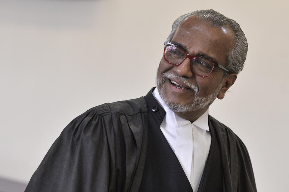 Tan Sri Muhammad Shafee Abdullah at the Kuala Lumpur Courts Complex July 2, 2019. — Picture by Miera Zulyana