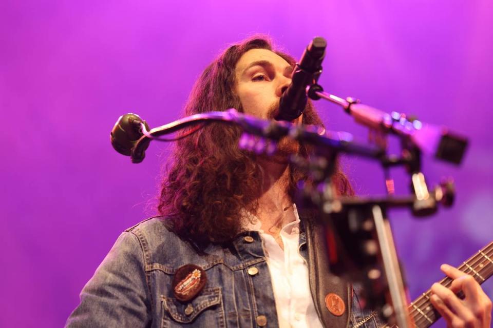 Hozier performs at PNC Music Pavilion in Charlotte on Tuesday night. Diamond Vences/dvences@charlotteobserver.com