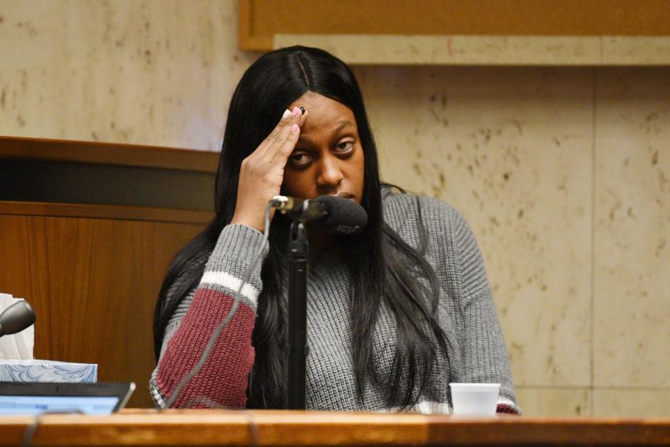 Bassania Daley, sister of Sarah Butler, testifies during the trial of Khalil Wheeler-Weaver on Oct. 31, 2019.