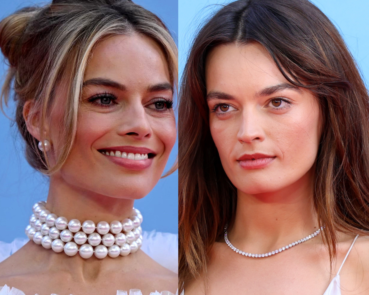 Margot Robbie (à gauche) et Emma Mackey (à droite)