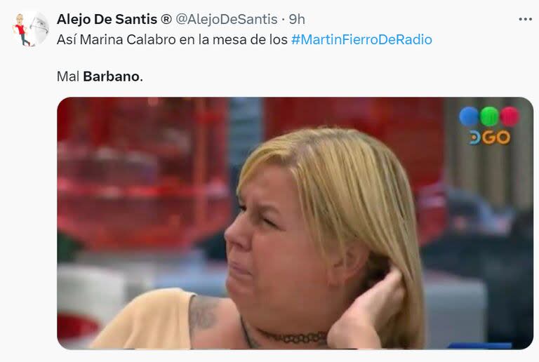 Los mejores memes tras el incómodo momento entre Calabró y Barbano en los Martín Fierro