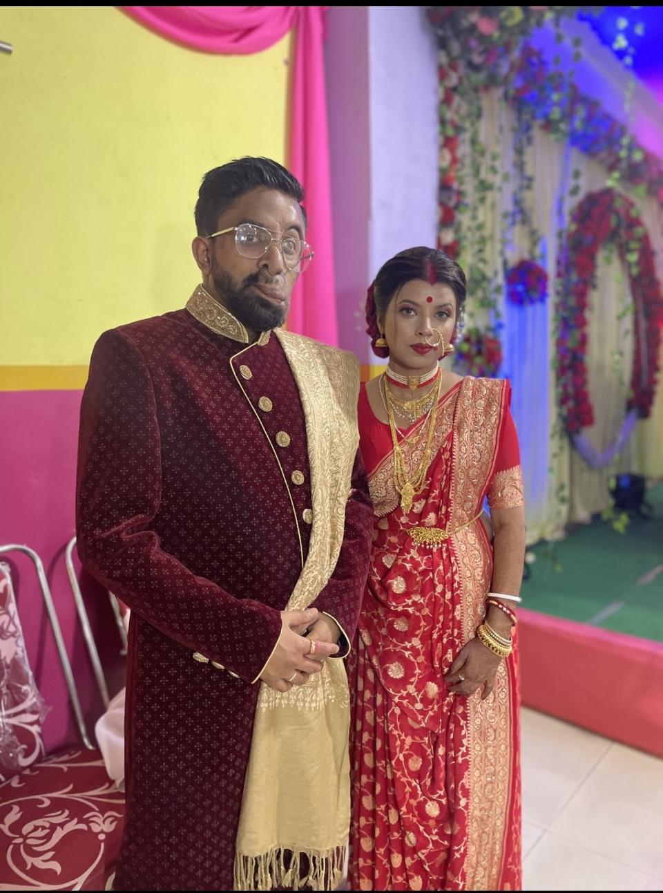 Amit and Piyali's wedding in India December 2021. (Amit Ghose/SWNS)