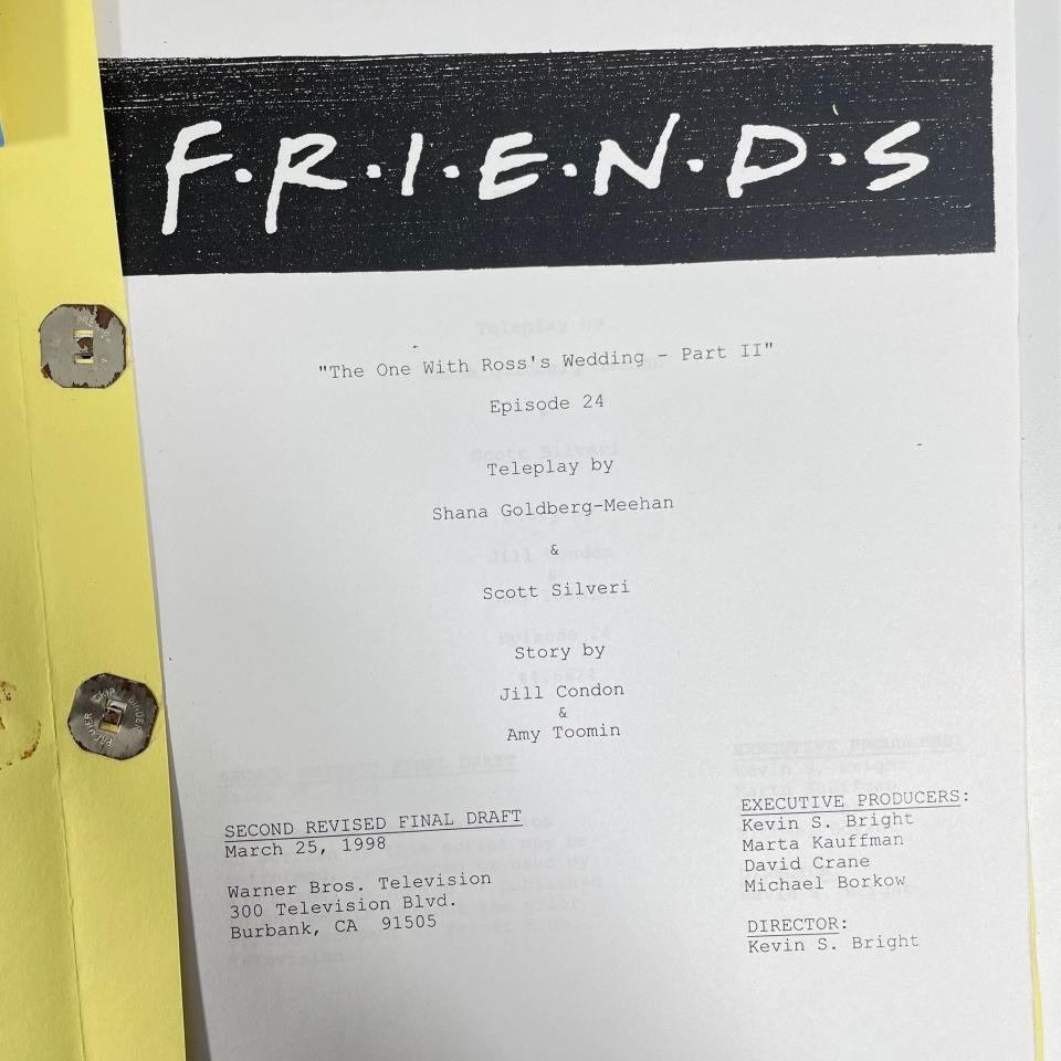 The original "Friends" script for "The One With Ross's Wedding Part II"