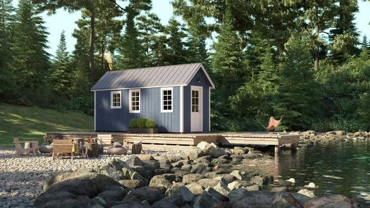 The Simple Living tiny home near trees