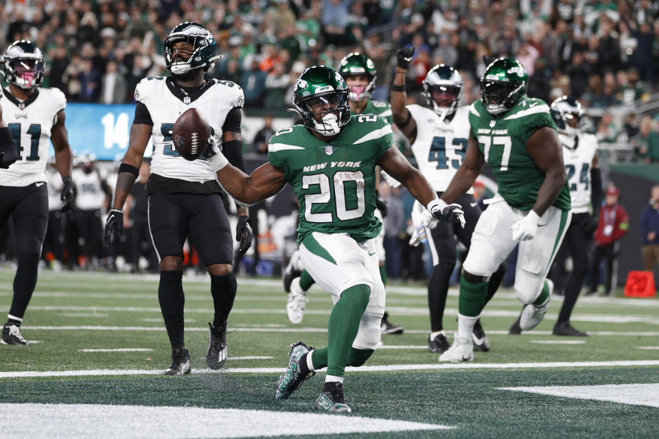 Breece Hall's fourth-quarter touchdown was a game-breaker. (Sarah Stier/Getty Images)