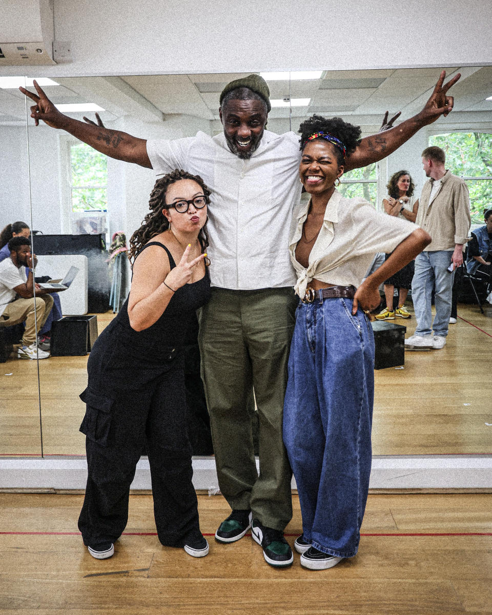 Playwright Lynette Linton, producer Idris Elba, and playwright Benedict Lombe