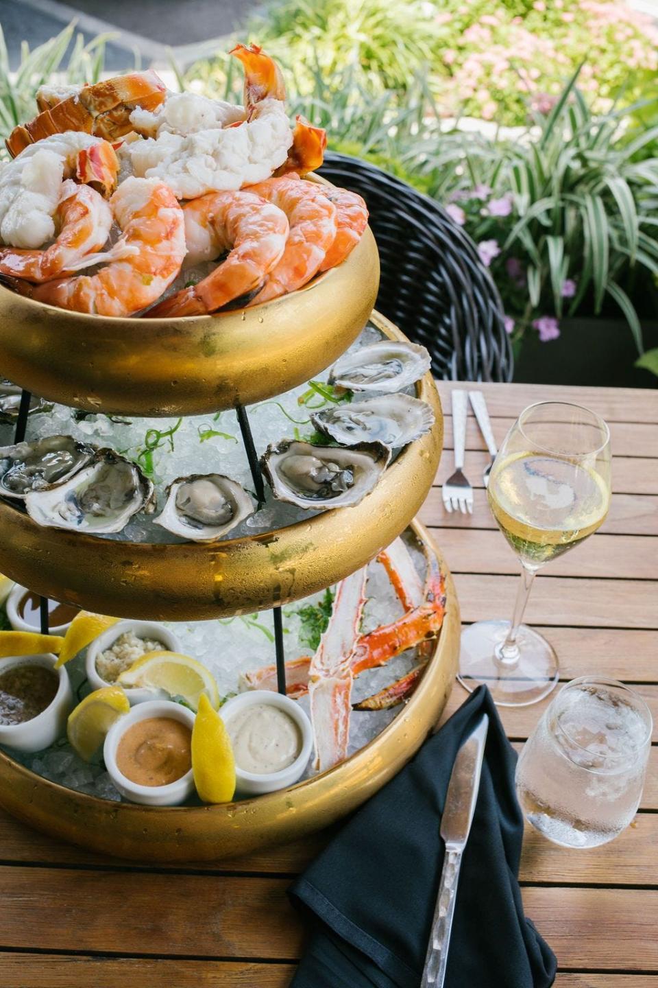 A seafood tower is served at Meat Market.