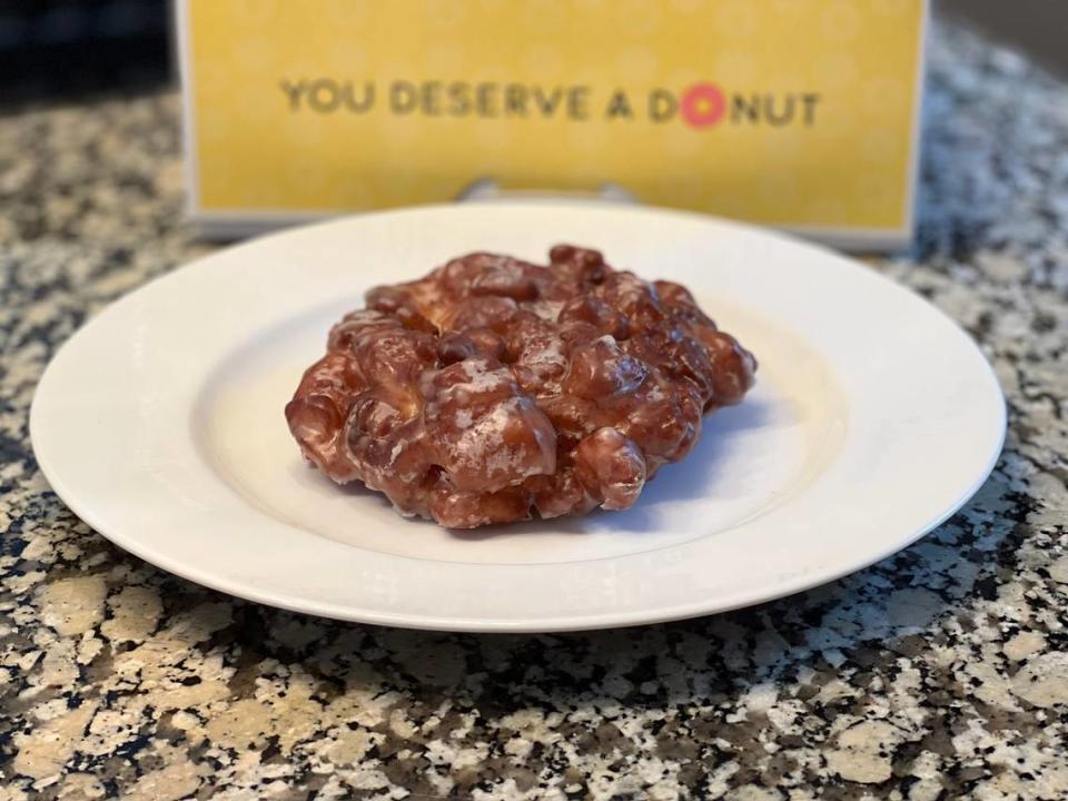 An apple fritter from MoMo Donuts in Rock Hill.