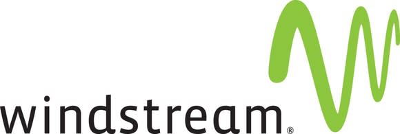 Windstream's logo, black and lime green on white background.