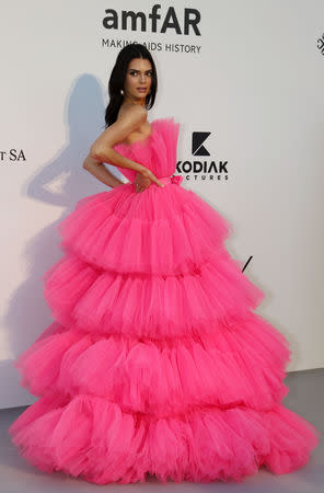 72nd Cannes Film Festival - The amfAR's Cinema Against AIDS 2019 event - Antibes, France, May 23, 2019. Kendall Jenner poses. REUTERS/Eric Gaillard