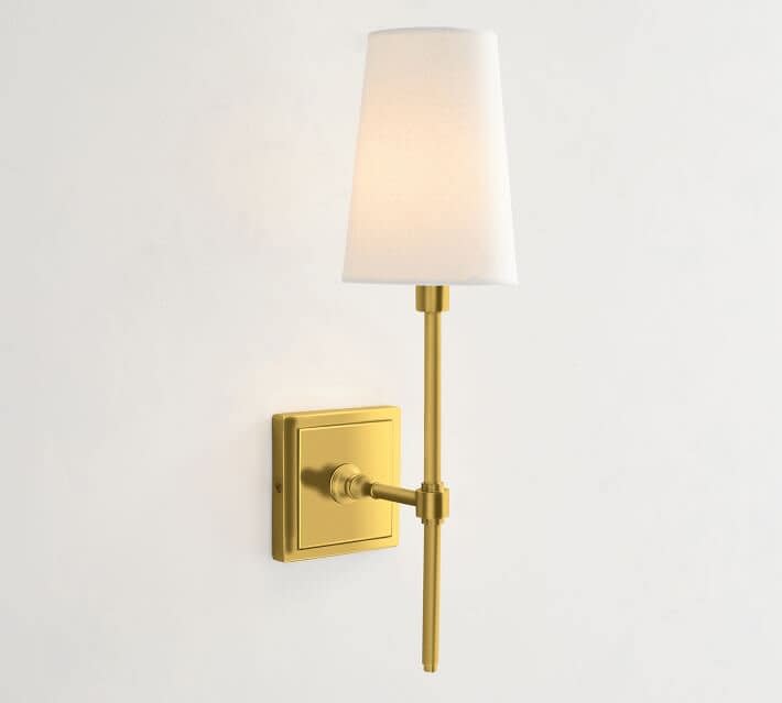 Gold Sconce With White Shade