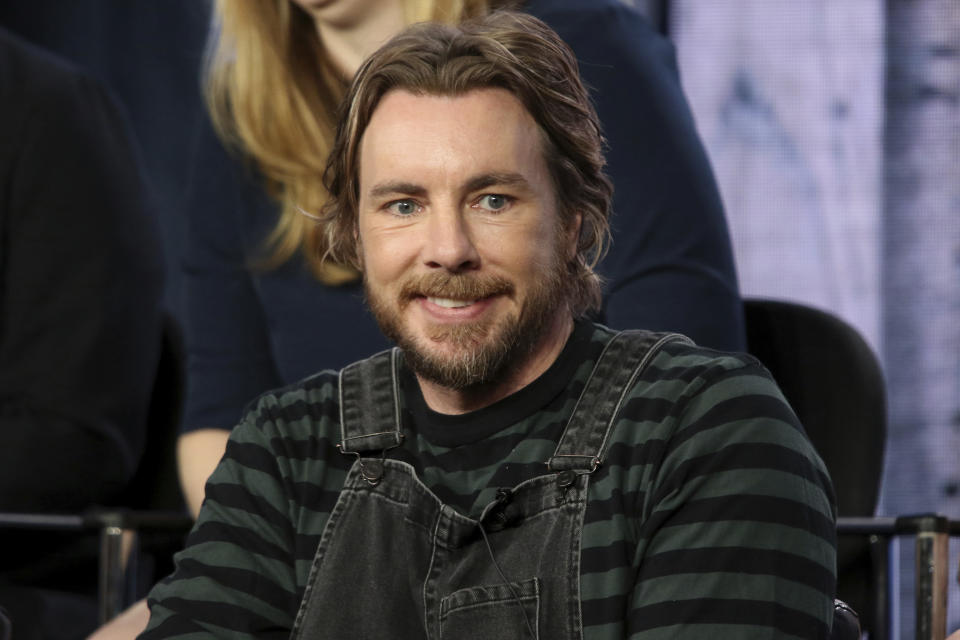 FILE - Dax Shepard participates in the "Bless This Mess" panel during the ABC presentation at the Television Critics Association Winter Press Tour on Feb. 5, 2019, in Pasadena, Calif. Shepard turns 48 on Jan 2. (Photo by Willy Sanjuan/Invision/AP, File)