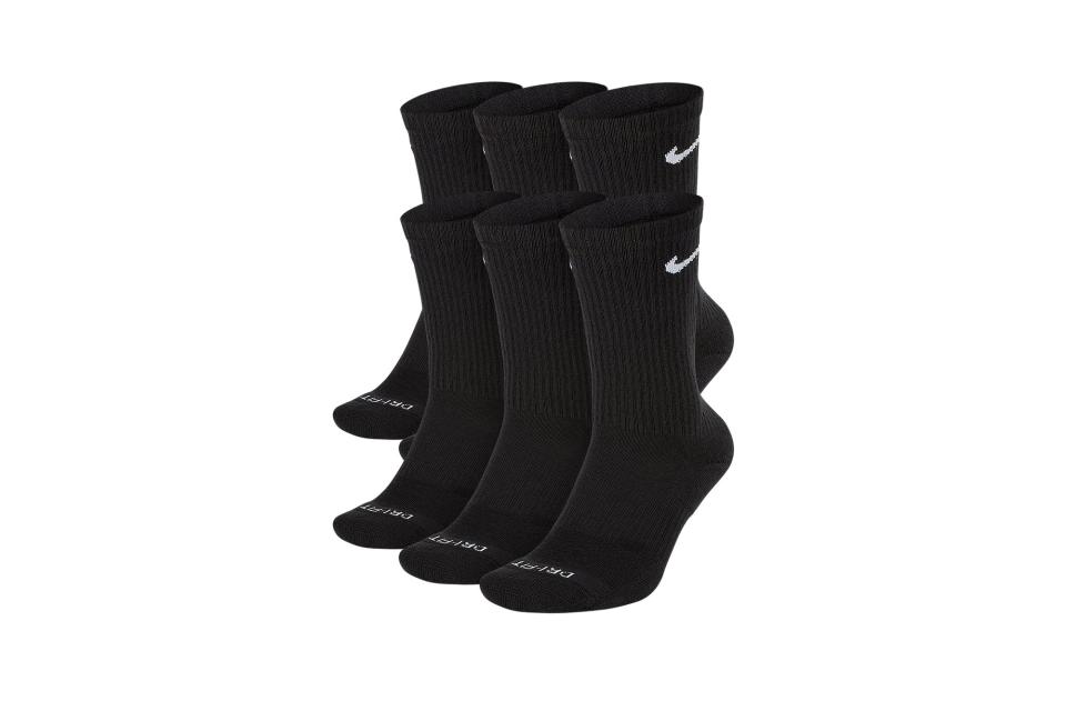 Nike Everyday Plus cushioned training crew socks 6-pack (was $22, 35% off with code "CYBER25")