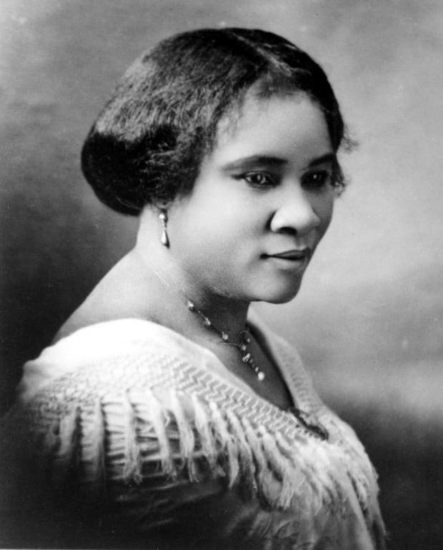 Portrait of American businesswoman, philanthropist, and activist Madam CJ Walker (born Sarah Breedlove, 1867 - 1919), 1913. She is widely considered the first female, self-made millionaire in the United States.<p>Addison N. Scurlock/Michael Ochs Archives/Getty Images</p>