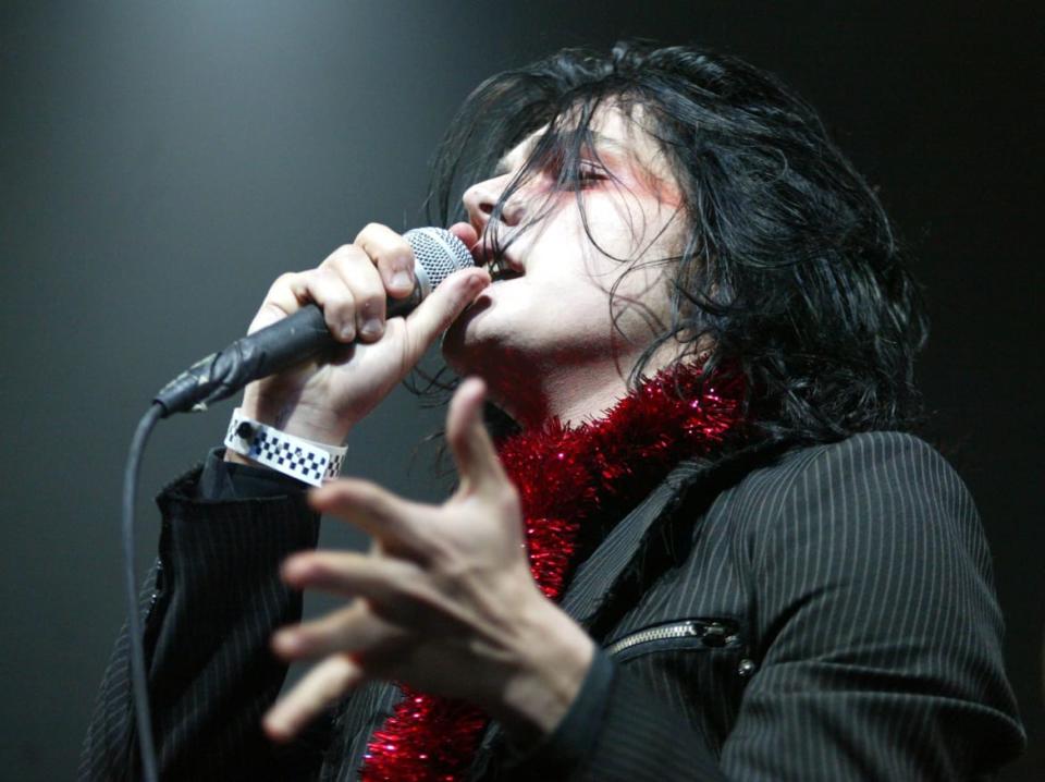 <div class="inline-image__caption"><p>Gerard Way of My Chemical Romance performs at KROQ’s Almost Acoustic Christmas at Universal Amphitheater Dec. 12, 2004, in Universal City, California.</p></div> <div class="inline-image__credit">Matthew Simmons/Getty</div>