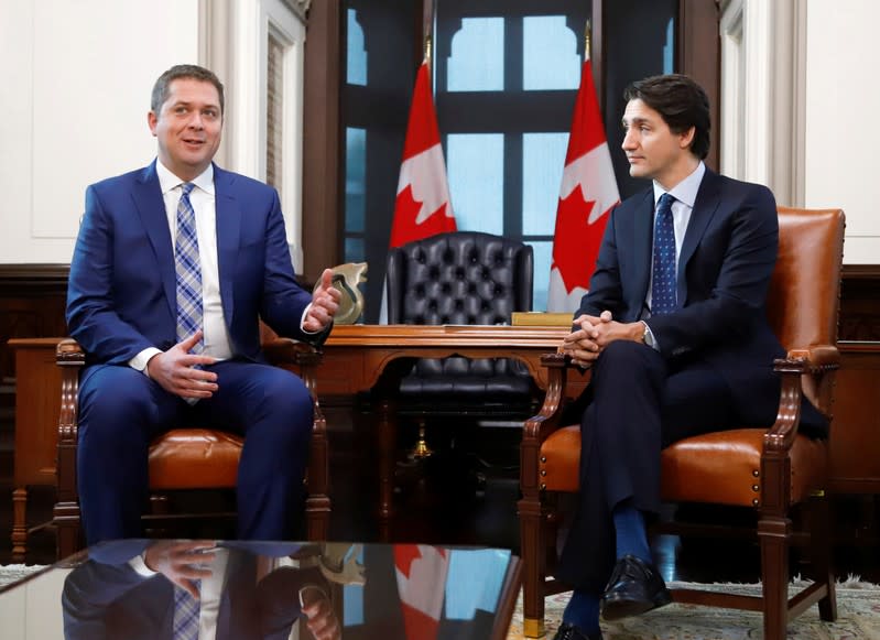 Canada's Prime Minister Trudeau meets with Leader of the Official Opposition Scheer in Ottawa