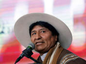 Bolivia's President Evo Morales speaks during a ceremony in Oruro, Bolivia, November 21, 2018. REUTERS/David Mercado