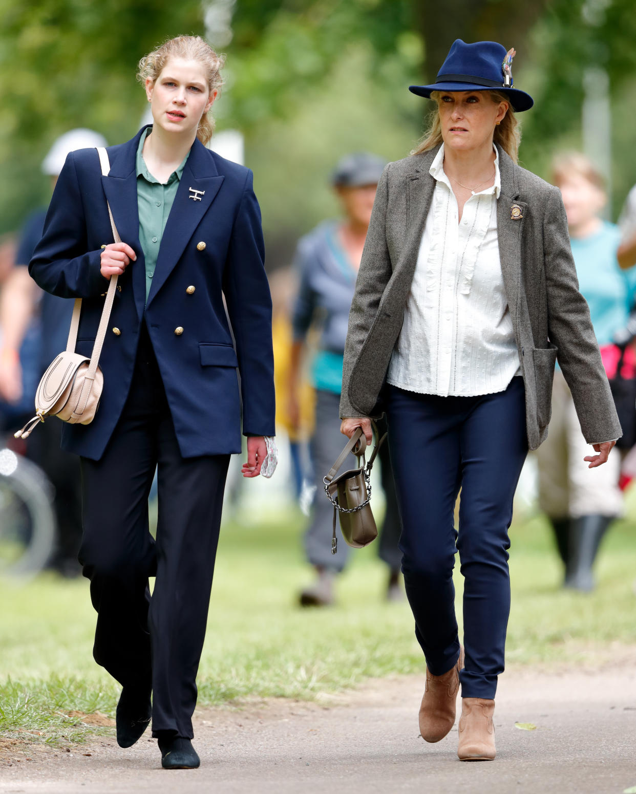 WINDSOR, UNITED KINGDOM - JULY 03: (EMBARGOED FOR PUBLICATION IN UK NEWSPAPERS UNTIL 24 HOURS AFTER CREATE DATE AND TIME) Lady Louise Windsor and Sophie, Countess of Wessex attend day 3 of the Royal Windsor Horse Show in Home Park, Windsor Castle on July 3, 2021 in Windsor, England. (Photo by Max Mumby/Indigo/Getty Images)