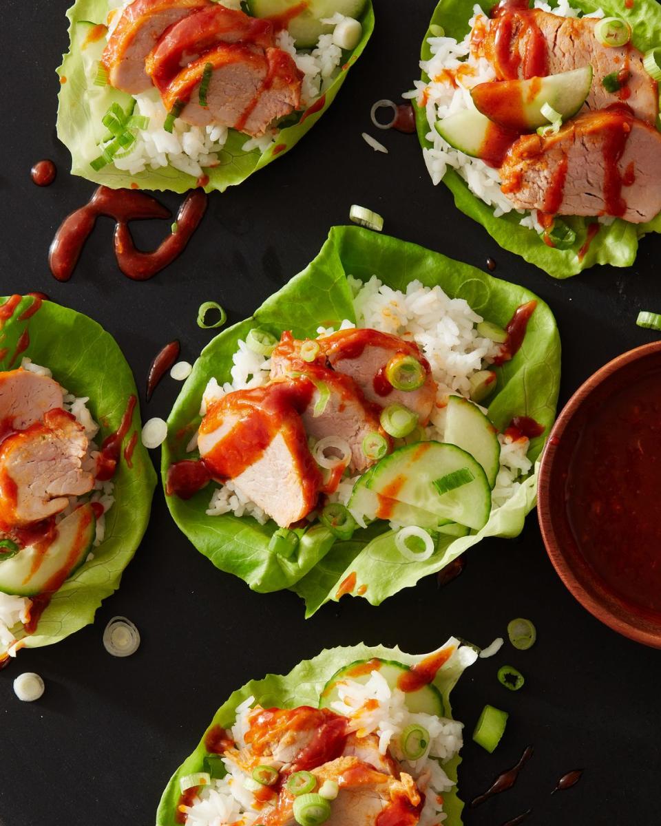 Air Fryer Korean-Inspired Pork Tenderloin Lettuce Wraps