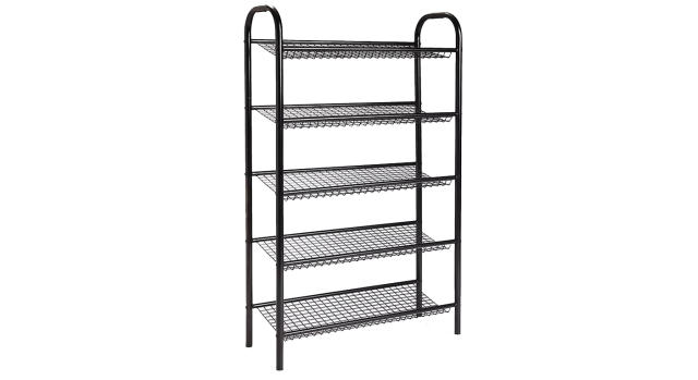 House by John Lewis Metal 3 Tier Shoe Rack, Black