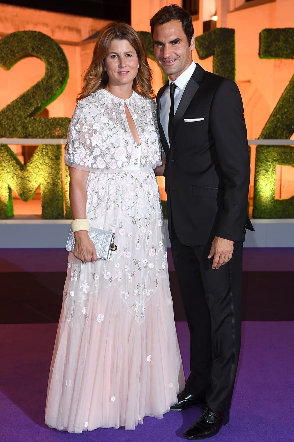 Roger Federer and wife Mirka attend the Wimbledon Winners Dinner at The Guildhall on July 16, 2017 in London, England.