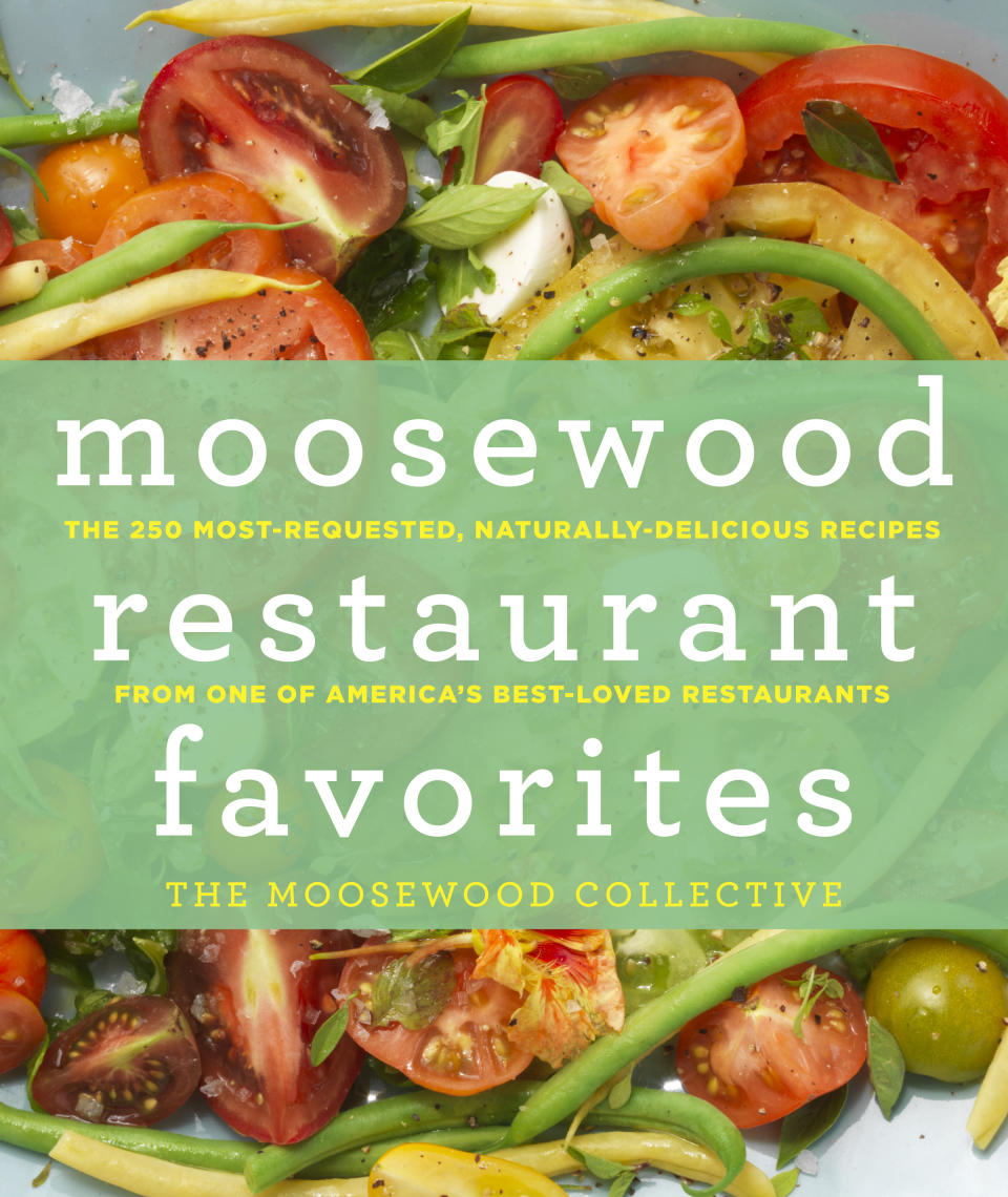 This undated image provided by St. Martin's Press on Sept. 4, 2013 shows the cover to the cookbook "Moosewood Restaurant Favorites." Since it opened in 1973, the Ithaca, N.Y., restaurant has evolved from a group of 20-somethings cooking for friends into a mature business with a line of cookbooks and an international clientele. (AP Photo/St. Martin's Press)