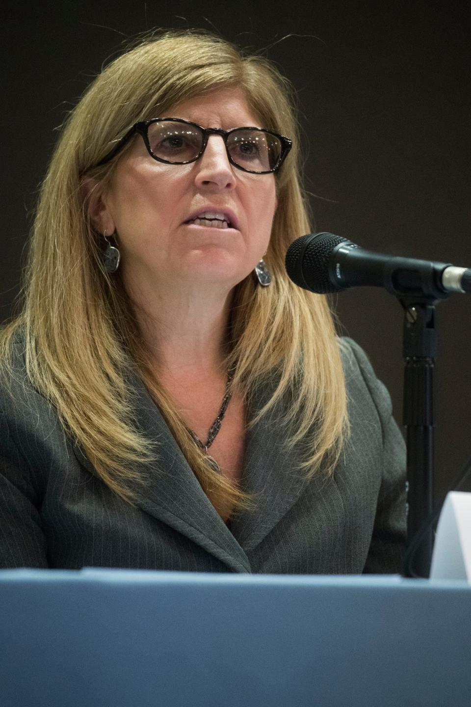 Dr. Karyl Rattay, director of the Delaware Division of Public Health gives an update on the state&#39;s coronavirus response in Wilmington on Tuesday, Oct. 27, 2020 at the Carvel State Building.