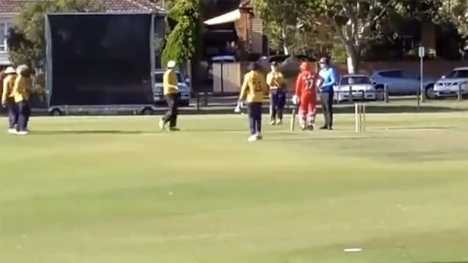 Casey South Melbourne players, pictured here fuming after the Mankad.