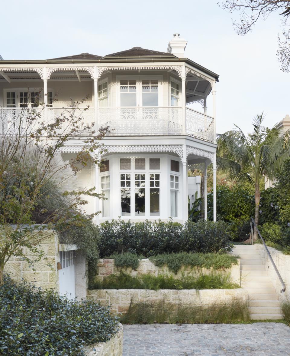 Driveway with layered planting