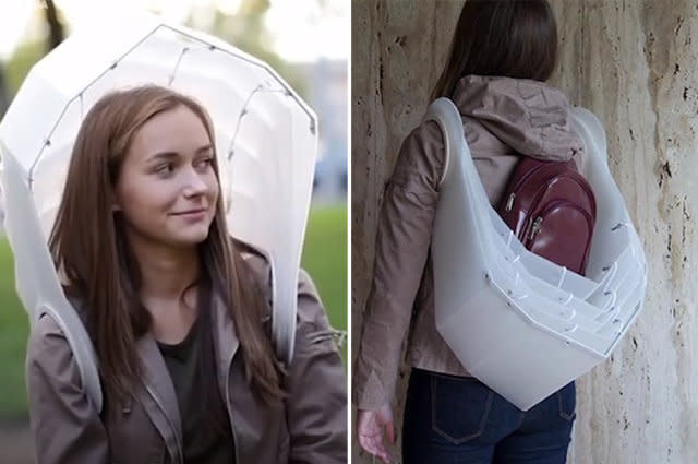 The umbrella you can wear like a backpack