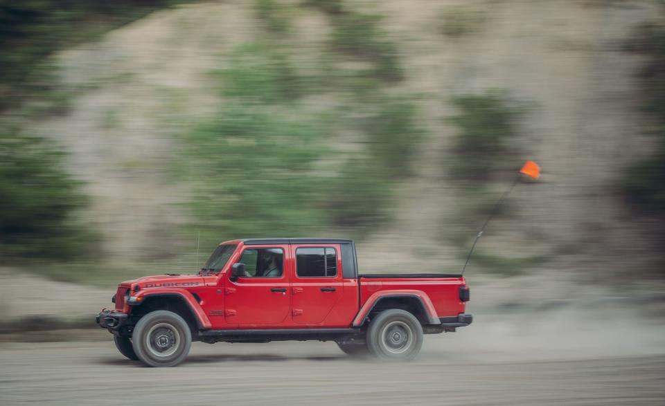 <p>Length isn't your friend when crawling around off-road trails, but thanks to the Jeep's 11.1 inches of ground clearance (more than on the Wrangler) and huge tires, it manages to nearly match the smaller Wrangler's off-road dexterity.</p>