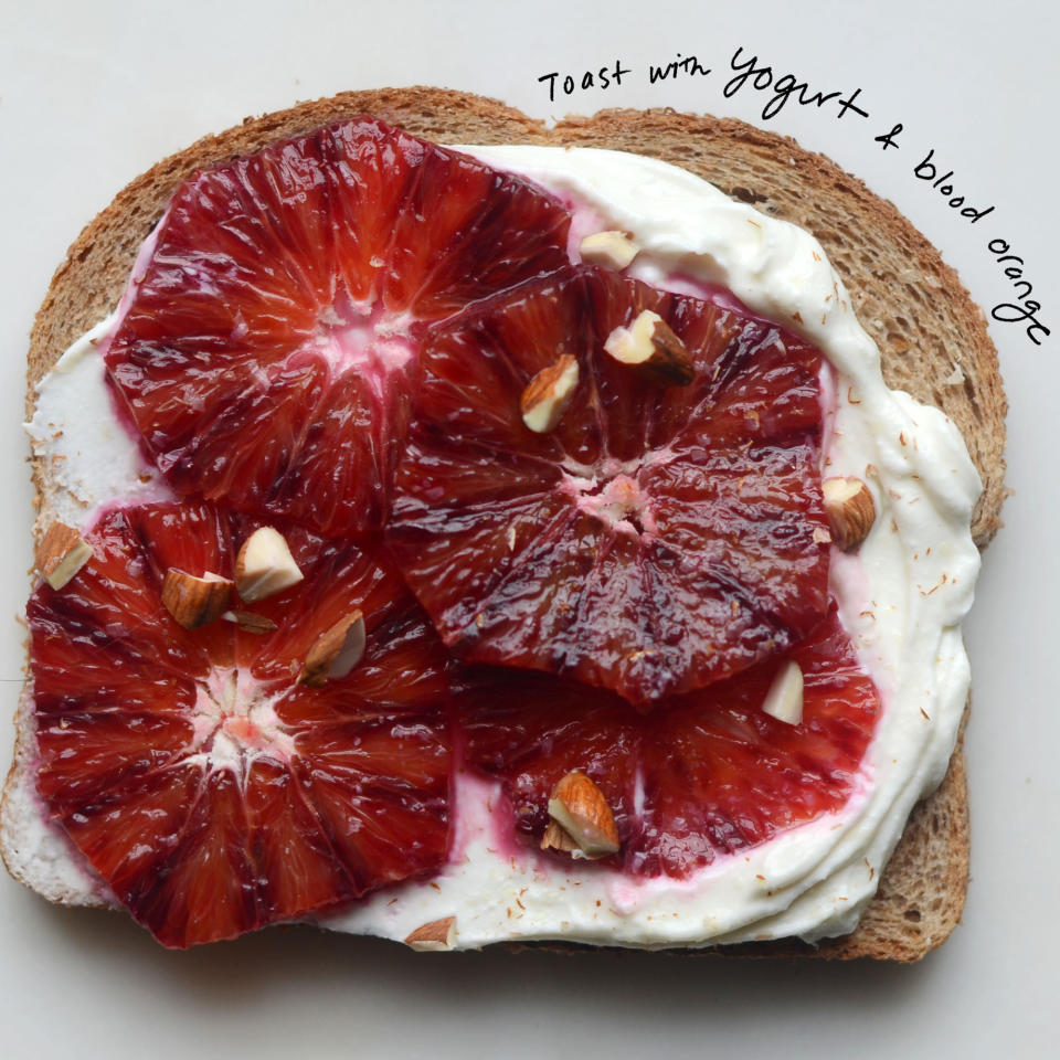 Toast with Greek Yogurt and Blood Orange