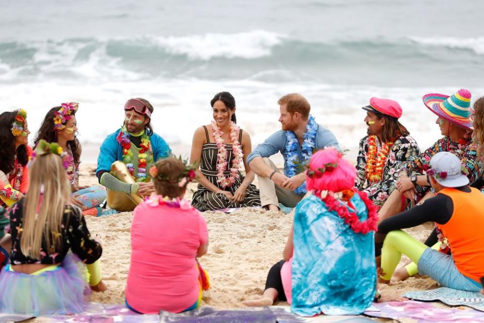 Meghan Markle and Prince Harry on the beach