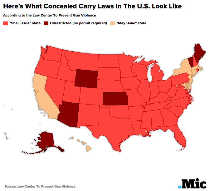 Which States Allow Concealed Carry? This Map Who Can Carry a Gun and Where