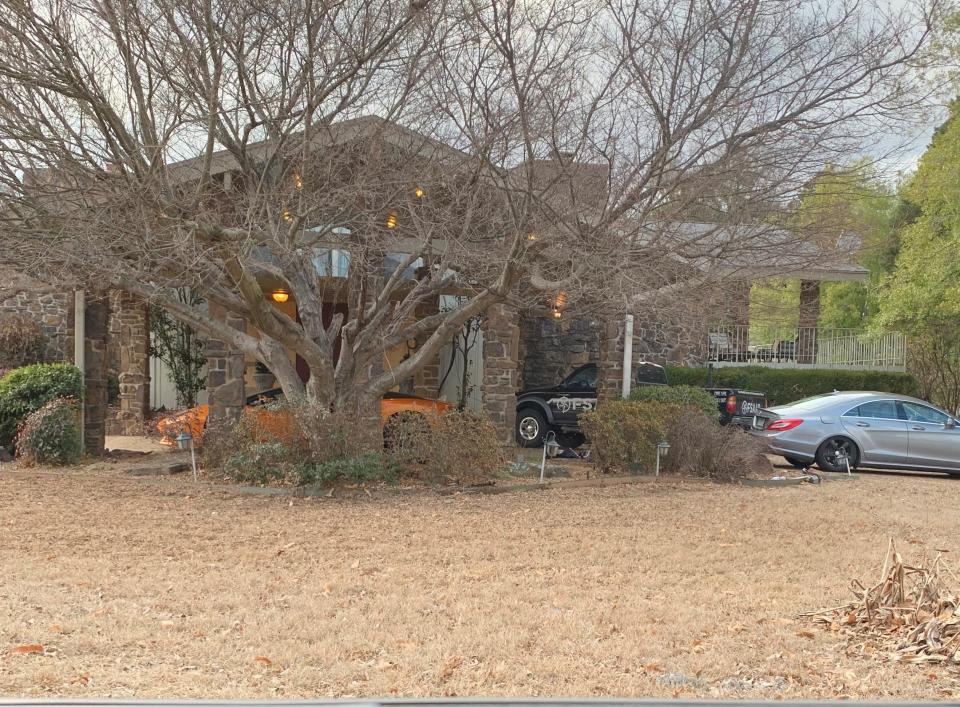 The home at 6999 Free Ferry Road in Fort Smith is seen Monday, Feb. 6, 2023 where vehicles were parked at the residence of Neil Mehta.