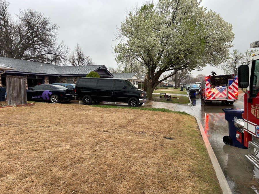 House fire near SW 80th St. and S Pennsylvania Ave. Photo courtesy KFOR.