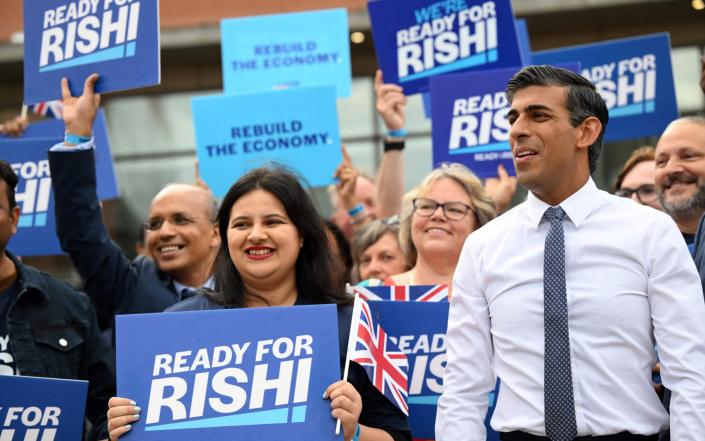 &nbsp;Rishi Sunak poses for a photograph as he arrives for a Conservative Party Hustings event&nbsp;