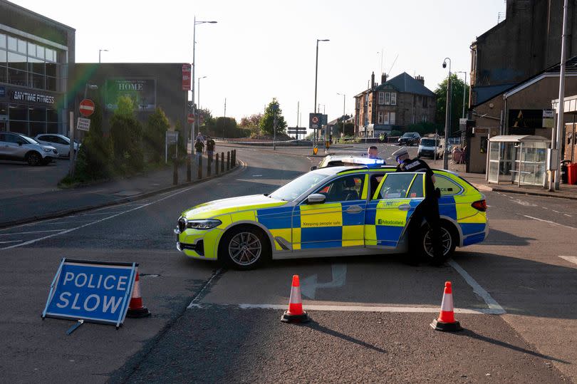 Police Scotland officers on the scene in Glasgow