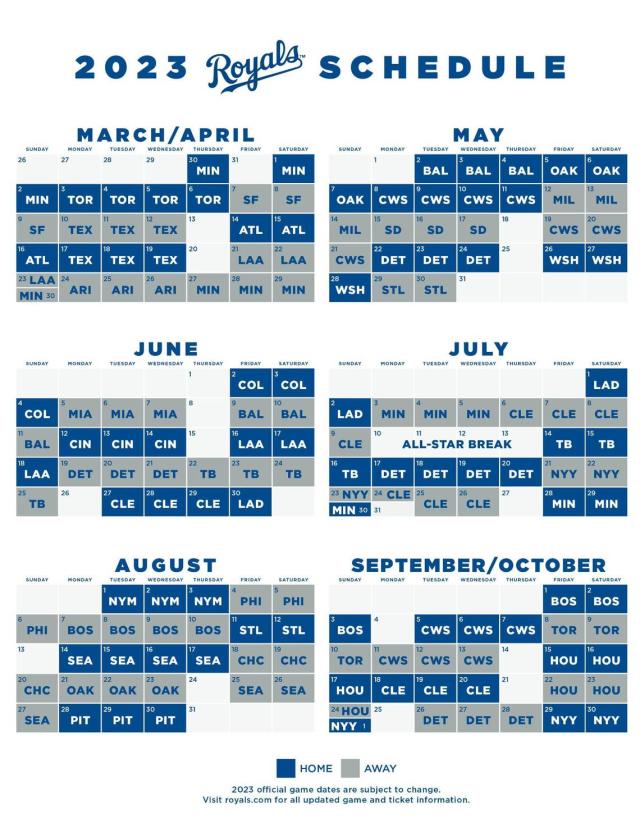 Kansas City Royals 2023 schedule released