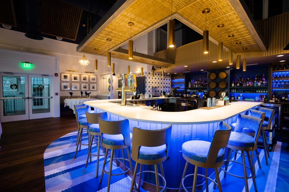 The bar at Crow's Nest Steakhouse is intimate, modern and stunning.