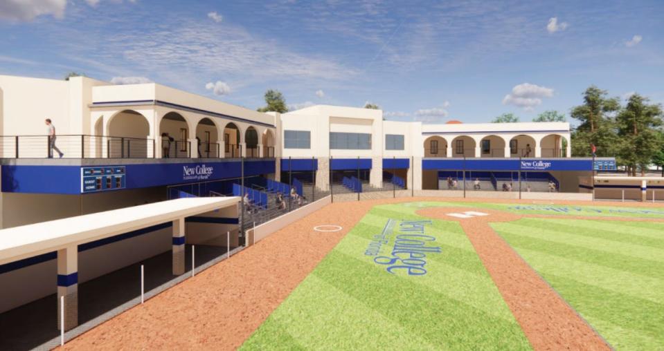 A concept rendering of a baseball field that could be built on land currently leased by New College of Florida from the Sarasota-Bradenton International Airport.