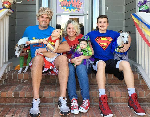 The Hartley family celebrating Halloween. Photo: Facebook/ Gwen Hartley