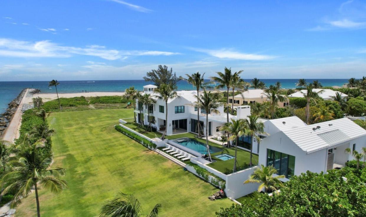 A contemporary-style house at the "corner" of the inlet and the ocean at 149 E. Inlet Drive in Palm Beach has changed hands for a recorded $68.146 million.