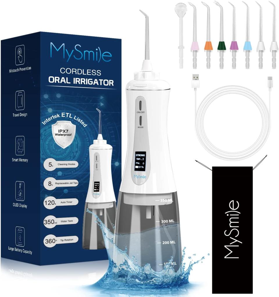 MySmile Cordless Water Flosser for Teeth Cleaner. Image via Amazon.