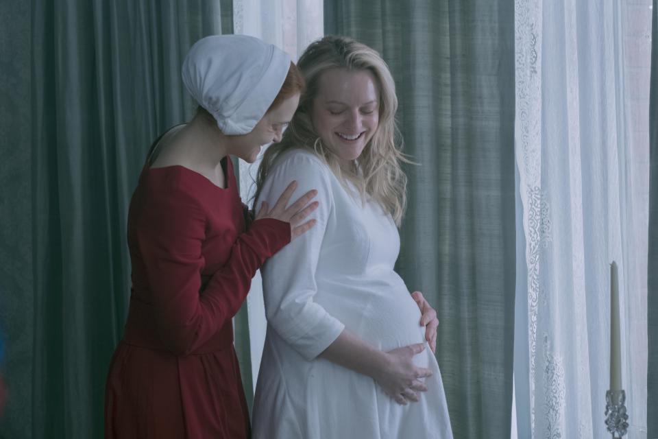 Alexis Bledel & Elisabeth Moss in Hulu’s The Handmaid’s Tale. - Credit: Hulu