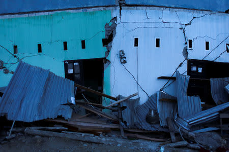 A destroyed house stands in Balaroa neighbourhood hit by an earthquake and ground liquefaction in Palu, Central Sulawesi, Indonesia, October 7, 2018. REUTERS/Jorge Silva