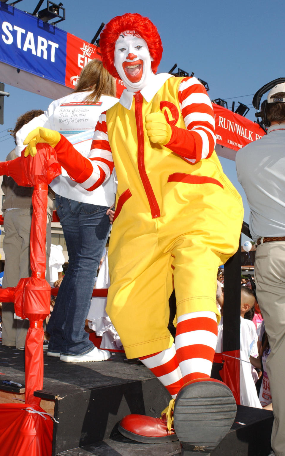 This McDonald's clown is a photo-op goldmine, whether he's hanging out on benches outside of the restaurant or attending Ronald McDonald House events.